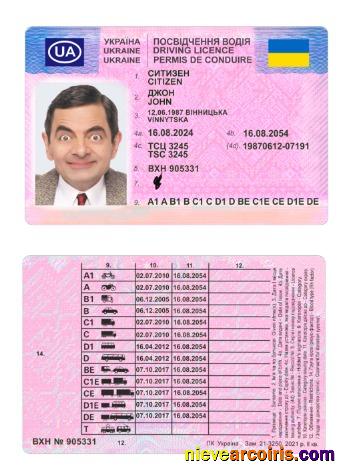 Ukraine driving license 2024-present